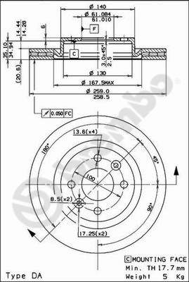 Disco freno anteriore Renault cod.09.5802.24