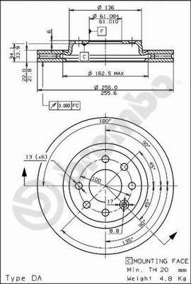 Disco freno anteriore Volvo cod.09.5854.10