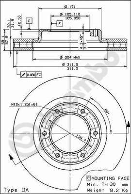 Disco freno anteriore Toyota cod.09.5914.10