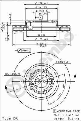 Disco freno anteriore Toyota cod.09.6742.10