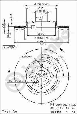 Disco freno anteriore Toyota cod.09.6765.10