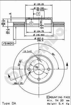 Disco freno anteriore Mazda cod.09.6771.14