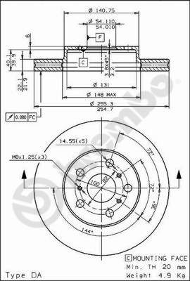 Disco freno anteriore Toyota cod.09.6803.10