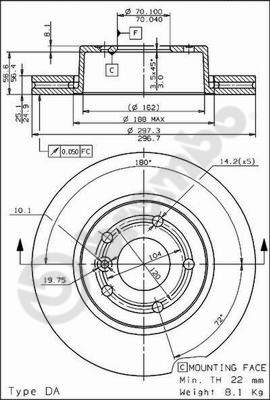 Disco freno anteriore Land Rover cod.09.6839.10