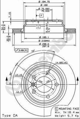 Disco freno posteriore Bmw cod.09.6841.14