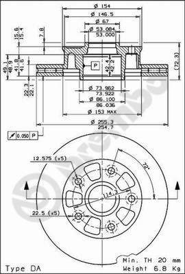 Disco freno anteriore Mazda cod.09.6851.20