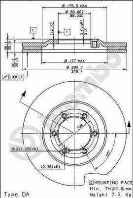 Disco freno anteriore Opel cod.09.6866.10
