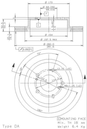 Disco freno posteriore Nissan cod.09.6904.10