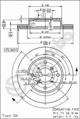 Disco freno anteriore Suzuki cod.09.6905.10