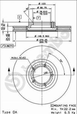 Disco freno anteriore Ford cod.09.6959.10
