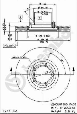Disco freno anteriore Ford cod.09.6967.14