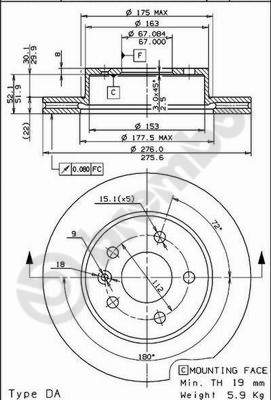 Disco freno anteriore Mercedes cod.09.6983.10