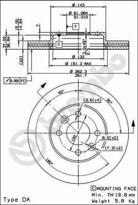 Disco freno anteriore Renault cod.09.7292.34