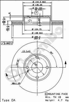 Disco freno anteriore Mazda cod.09.7379.10