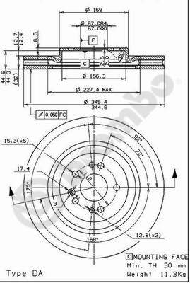Disco freno anteriore Mercedes cod.09.7606.11