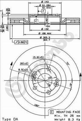 Disco freno anteriore Renault cod.09.7807.10