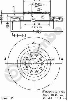 Disco freno anteriore Audi A8 cod.09.7941.11