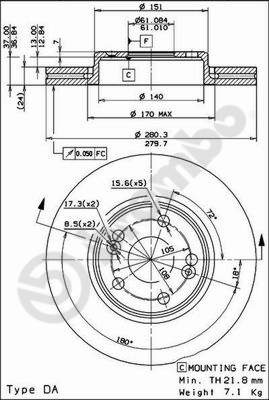 Disco freno anteriore Renault cod.09.8137.14