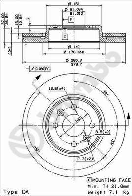 Disco freno anteriore Renault cod.09.8137.24