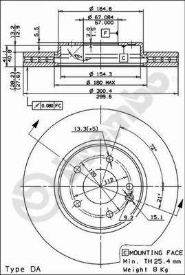 Disco freno anteriore Mercedes cod.09.8304.11