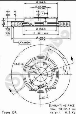 Disco freno anteriore Mercedes cod.09.8411.10