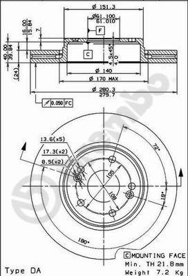 Disco freno anteriore Renault cod.09.8936.10