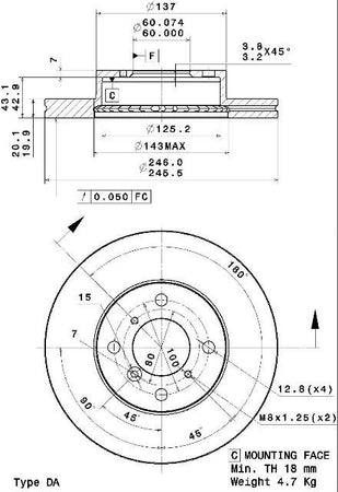 Disco freno anteriore Suzuki cod.09.9350.10