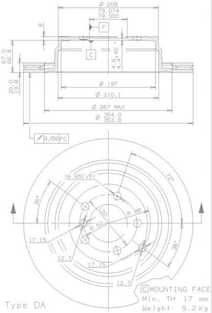 Disco freno posteriore Land Rover cod.09.9373.21