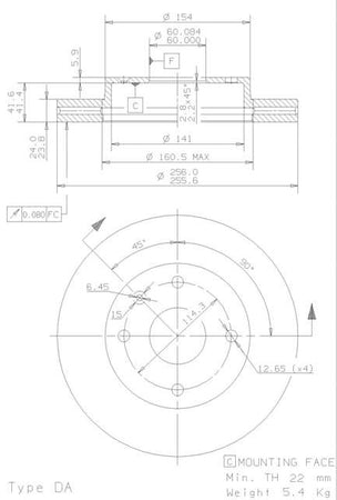 Disco freno anteriore Daewoo cod.09.9483.10