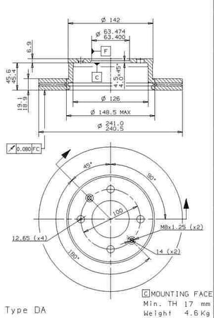Disco freno anteriore Hyundai cod.09.9537.10