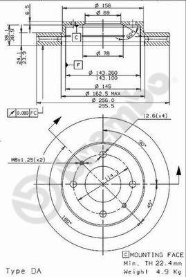 Disco freno anteriore Volvo cod.09.9617.10