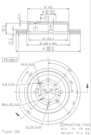Disco freno anteriore Suzuki cod.09.9728.14
