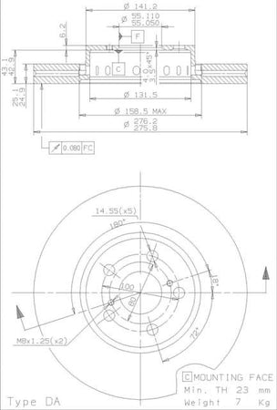 Disco freno anteriore Toyota cod.09.9790.10