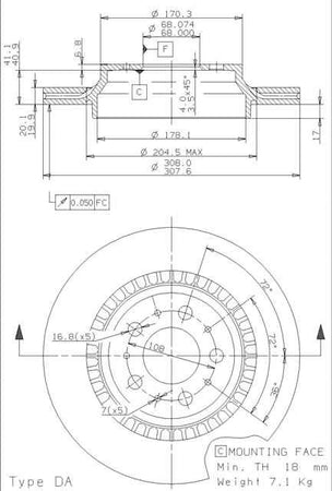 Disco freno posteriore Volvo cod.09.9827.10