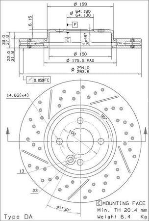 Disco freno anteriore Mini cod.09.a047.11