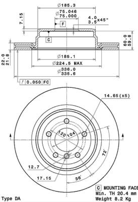Disco freno posteriore Bmw cod.09.a270.10