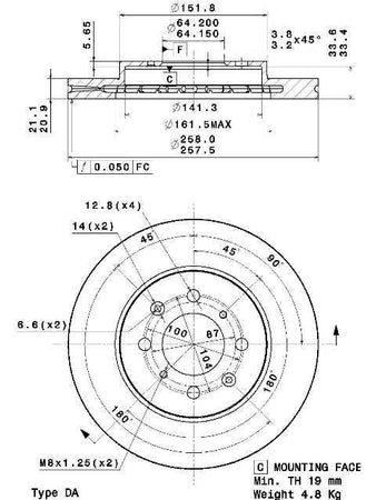 Disco freno anteriore Honda cod.09.a357.10