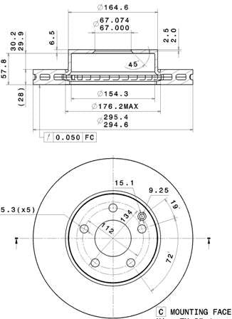 Disco freno anteriore Mercedes cod.09.a613.40
