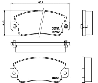 Pastiglie freno anteriori Fiat cod.p23013