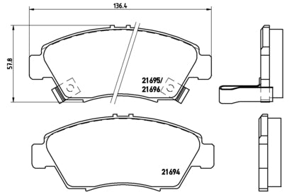 Pastiglie freno anteriori Honda cod.p28023