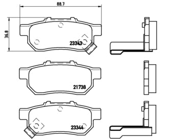 Pastiglie freno posteriori Honda cod.p28025
