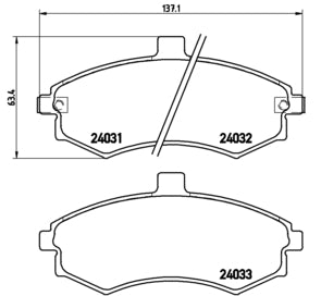 Pastiglie freno anteriori Hyundai cod.p30020