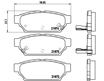 Pastiglie freno posteriori Mitsubishi cod.p54016