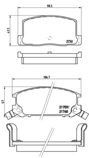 Pastiglie freno posteriori Toyota cod.p83019