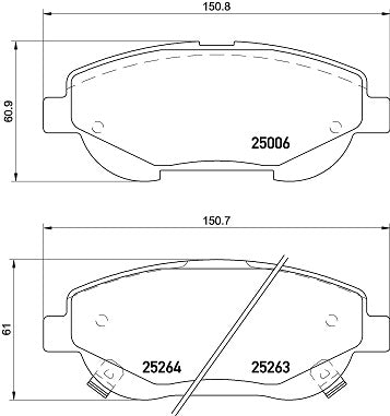 Pastiglie freno anteriori Toyota cod.p83148