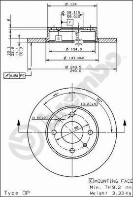 Disco freno posteriore Alfa Romeo cod.08.4917.10