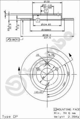 Disco freno anteriore Peugeot cod.08.4929.14