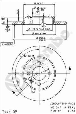 Disco freno anteriore Volkswagen cod.08.5149.14