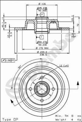 Disco freno posteriore Honda cod.08.5653.10