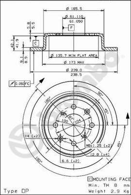 Disco freno posteriore Honda cod.08.5719.10